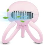 Andrti Stroller Fan – Portable Bladeless Fan with Flexible Tripod, Clip-On, Handheld, 3 Speeds, Rechargeable for Car Seat, Crib, Bike, Desktop (Pink)