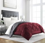 Sleep Restoration King/Cal King Size Comforter - Reversible Bed Duvet Insert - Thick, Warm, Fluffy Down Comforter Alternative - Hotel Quality Bedding Comforters - Burgundy/Grey