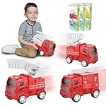 KIDSTHRILL Small Fire Trucks for Boys and Girls, Four Different Kinds of fire Truck Toys for 3 4 5 6 7 Year Old Boys and Girls