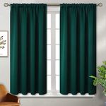 BGment Emerald Green Blackout Curtains 54 Inches Length - Thermal Insulated Rod Pocket Short Room Darkening Drapes for Bedroom Kitchen Bathroom, 42 x 54 Inch, 2 Panels