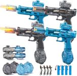 4 Pack Electric Water Guns for Kids & Adults, Automatic Rechargeable Squirt Guns with LED Light Sound & Vibration, Long Range Water Blaster Set, Large Tank Fast Fill Water Guns for Pool Beach Party