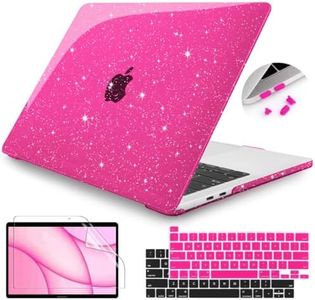 Teryeefi for MacBook Pro 13 inch Case M2 M1 A2338 A2251 A2289 A2159 A1989 A1708 A1706 (2016-2022 Release), Glitter Sparkly Plastic Hard Shell with Keyboard Cover & Screen Protector, Sparkly Pink