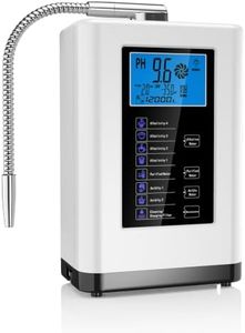 Curety Alkaline Water Ionizer Machine, Water Machine PH 4-10.5 for Alkaline & Acidic Water, 7 Titanium Plates, Up to -500mV ORP, 8,000L Filter, 7 Water Settings, Auto-Cleaning, Intelligent Voice