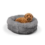 Best Friends by Sheri Ultra Calming Pouf Bed Luxury Donut Dog Bed, Gray, Medium, 30x30