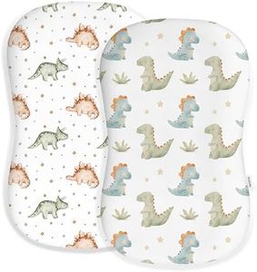 Woodiville Baby Lounger Cover for Boys and Girls, Soft Breathable Polyester Cover, Fits Most Lounger Pillows, Cute Patterns, Durable and Machine Washable (Tiny Dinos, Envelope)