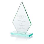 EIO Gifts Personalised Spearhead Design Award | Custom Trophy for Employee Recognition, Dance, Football, School Ceremonies | Sports Achievement | Engraved Glass. Size 18.5cm Engraved With Text & Logo.