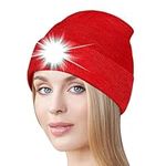 AONYIYI Gifts for Men LED Toques Beanie Hat with Light,Birthday Christmas Stocking Stuffers for Men Women Dad Him Husband Red