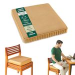 The White Willow Chair Cushion Pad-Seat Cushion for Chair-HR & Memory Foam Car Seat Cushion-Tailbone, Hip Support & Back Pain Relief Sitting Pillow-Floor & Office Chair Cushion-(16" LX16 WX3 H)-Sun
