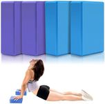 NETXE High-Density Foam Yoga Block Brick [Set of 4] for Improve Strength, Aid Balance, and Flexibility, Exercise Tool Stretching aid for Body Fitness Exercise (Multi Colour)