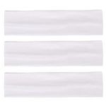 MapofBeauty 3 Pack Yoga Headbands Stretchy Cotton Head Band Hairwarp Sports Running Exercise Gym (White)