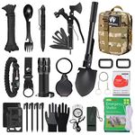 Tacsnake Multi-Purpose Emergency Survival Kit, Multi-Tools Survival Gear and Equipment with Molle Pouch, Gifts for Dad Men Camping Hiking Outdoor Emergency (Camo(22))