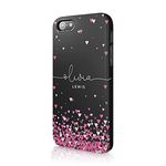 Tirita Personalised Initials Custom Hard Phone Case Compatible with iPhone 5 / 5s / SE 2016 PRINTED GLITTER, NOT REAL GLITTER Floating Falling Love Hearts Conffeti