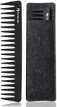 HYOUJIN 601 Black Carbon Wide Tooth Comb,100% Anti static 230℃ Heat Resistant,Detangling Comb,Detangler Hair Comb for Long Wet hair Hair Straighten Curly Hair