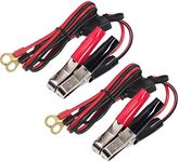 Battery Alligator Clips Booster Jumper Cable - O Ring Terminal Harness Wire 2 Pin Lug Cable for Car Battery Charging 16AWG (3ft-2 pack)