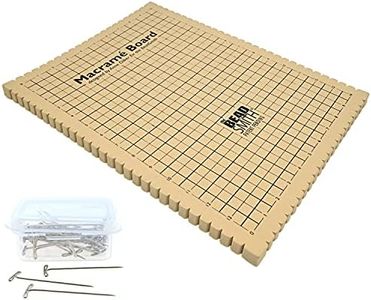 The Beadsmith Macrame Combo - Bead Board 10 x 14 inches - Box of 40 T-pins 1.75 inches - Bracelet Project & Instructions Included - Ideal for securing & Creating Macrame and Knotting Creations