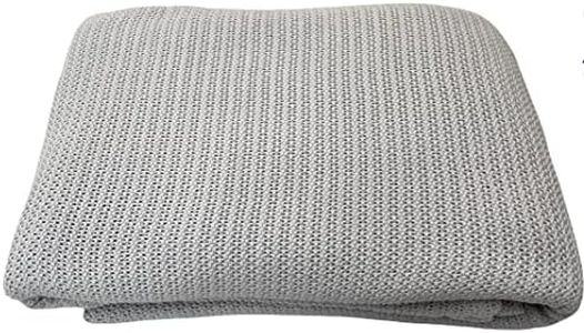 DUDU N GIRLIE Cot Blanket - 100% Pure Cotton Extra Soft Cellular Nursey Baby Toddler Blanket – All Season Blanket Travel Cot/Cot Bed - (100 x 150 cm, Grey)