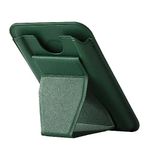 Captese Faux Leather Unisex Mag-Safe Wallet Pouch, 3-in-1 Wallet/Phone Grip/Phone Stand Design for iPhone 14/13 / 12 Series (Dark Green)