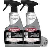 Weiman Stainless Steel Cleaner and Polish - 12 Ounce (2 Pack) - Removes Fingerprints, Residue, Water Marks and Grease from Appliances - Refrigerators Dishwashers Ovens Grills - 24 Ounce Total