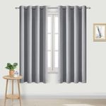 DWCN Blackout Curtains for Bedroom - Thermal Insulated Light Blocking Eyelet Window Curtains for Living Room 55 x 69 inch Length，Silver Grey，2 Panels