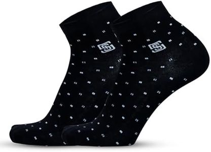 The Sock Street Ankle Socks for Men, Low Cut Men's Ankle Length Socks - 1 Pack Summer Cool Dotted Socks, Free Size Dotty Socks Ideal for Casual Wear, Gym, Running, Office - Black Polka Dot