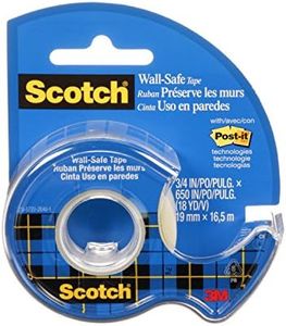 Scotch Tape Wall-Safe Tape, 19mm Wide x 16.5m, 1 Roll in Dispenser