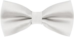 Luckyvestir White Bow Ties for Men Pre-Tied Adjustable Mens Bow Tie Solid Color Bow Ties for Men