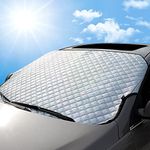 RnCop Car Windshield Cover, Windscreen Cover Snow Ice Frost Sun UV Dust Water Resistent - Heavy Duty Ultra Thick Protective for Cars SUVs Summer/Winter(140x90cm)