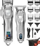 Professional Hair Clippers for Menं Cordless Beard and Hair Trimmer Set with LCD Display - Barber-Grade Haircut Kit, Complete Grooming Essentials with Travel Case - Ideal Gift for Men