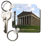 3dRose 8 x 8 x 0.25 Parthenon at Nashville Key Chains, Set of 2 (kc_55334_1)