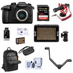 Panasonic LUMIX GH5 4K Mirrorless Digital Camera, 20.3 Megapixel DC-GH5 (Body), Essential Bundle with LED Light, RODE VideoMicro Mic, Backpack, Battery, Charger, 128GB SD Card and Accessories