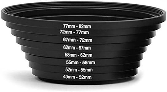 CamDesign 8pcs Metal 82mm,77mm,72mm,67mm, 62mm,58mm,55mm,52mm,49mm Step Up Rings Lens Adapter Filter Set Compatible with Digital SLR Camera