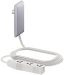 LIDER Flat-Face Outlet Extender with 3 Receptacles, Ultra-Thin Wall Plate Plug with Cord Extender and 3-Outlet Power Strip, 8ft Cord, LWE8-315-SV, 1625W, ETL Listed, Matte Silver, 1-Pack