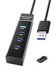 ApexOne USB Hub for Laptop, 4-Port USB 3.0 Hub with USB C Adapter and 0.98ft Extended Cable, Portable USB Splitter for MacBook, Mac Pro/Mini, iMac, Ps4, Surface Pro, XPS, PC, Mobile HDD, Xbox, Desktop