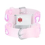 LinnaLove-Cartoon Pink Heart Medical id Bracelet with Free Engraving