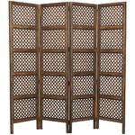 Deco 79 A Stylish Hinged Wood 4 Panel Screen