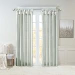 Madison Park Emilia Faux Silk Single Curtain with Privacy Lining, DIY Twist Tab Top, Window Drape for Living Room, Bedroom and Dorm, 95" L x 50" W, Dusty Aqua