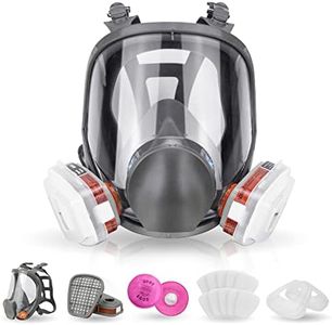 Reusable Respirator full Face Gas Cover, Organic Vapor Mask and Anti-fog, for Painting, mechanical polishing, logging, welding, Against Dust, Staining, Sanding & Cutting