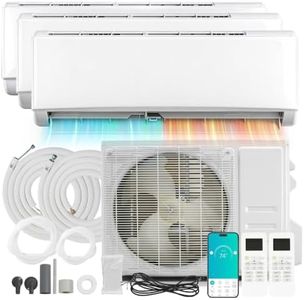 3 Zone 36000 BTU (12000+18000+18000) Mini Split Air Conditioner & Heater, WiFi Inverter Ductless Wall Mounted AC Unit, Energy Saving Heat Pump with Complete Installation Kits