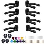 Guitar Wall Mount Hanger, Guitar Hanger Wall Hook Holder Stand Display with Screws Easy to Install, Fits All Size Guitars, Bass, Mandolin, Banjo, Ukulele - 8 Pack