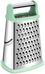 Rainspire Professional Box Grater, Cheese Grater Box for Kitchen Stainless Steel with 4 Sides, Cheese and Spice Graters with Handle for Vegetables, Ginger, Potatoes, Mint