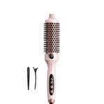 Wavytalk Thermal Brush, Blowout Boost Ionic Round Heated Hot Brush, to Make Hair Smoother & Shinier, Easy to Use, Not for Blow Drying, 38mm Barrel, 5 Temperature Settings, Dual Voltage, UK Plug, Pink