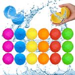 18PCS Reusable Water balloons, Waylipun Quick Refillable & Fast Sealing Water Bomb Splash Balls, Outdoor Activities Silicone Water Balls, Pool Beach Summer Themed Party Gift for Kids Adults