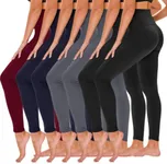 TNNZEET 7 Pack Leggings for Women - High Waisted Yoga Pants with Pockets Black Leggings Women Full Length & Capri