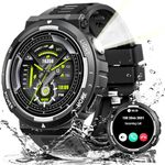 Military Smart Watches for Men(Answer/Make Calls) with LED Flashlight 3ATM Waterproof Smartwatch with 100+ Sports Modes 1.53" Tactical Fitness Tracker with Heart Rate Sleep Monitor for iPhone Android