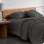 Bare Home Flannel Sheet Set 100% Cotton, Velvety Soft Heavyweight - Double Brushed Flannel - Deep Pocket (King, Grey)