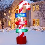 8FT Christmas Inflatables Christmas Yard Decorations with LED Lights, LUNSY Outdoor Inflatable Christmas Candy Canes Xmas Blow Up Decor for Holiday,Outdoor Decorations Christmas