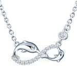 INFINIONLY Women's Girl's Necklace pendant, 925 sterling silver Jewellery Sets, Cute dolphin infinity symbol necklace, silver, Inlaid zircon, Christmas Valentine's Day and Birthday gift