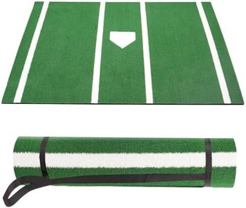 GABTRUK Baseball Hitting Mat, 12 * 6ft Home Plate Mat with Anti-Slide Rubber Back, Portable Batters Box Turf Mat Baseball for Hitting Practice - Indoor and Outdoor Use, Green