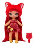 Na! Na! Na! Surprise Sweetest Gems Series - Ruby Frost - Birthstone Garnet - Soft 19 cm Fashion Doll with Red Hair, Taffeta Dress, Hat & Brush - Collectable - For Children from 5 Years