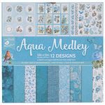Little Birdie Printed Pattern Design Paper Pack for Art and Craft Aqua Medley, 12x12inch, 12 Sheets, 12 Designs|Scrapbooking Paper for Journal, Craft | Decorative Paper for Greeting Card Making
